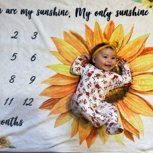 Sunflower milestones blanket